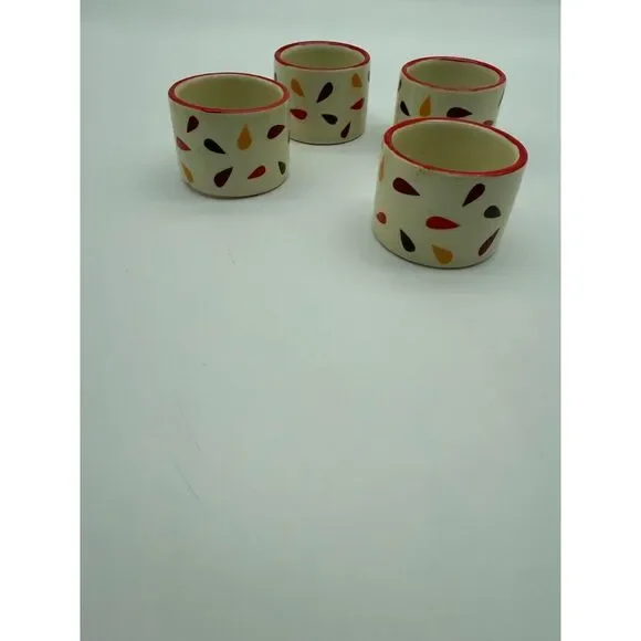 ceramic napkin rings set of 4 - Picture 1 of 4